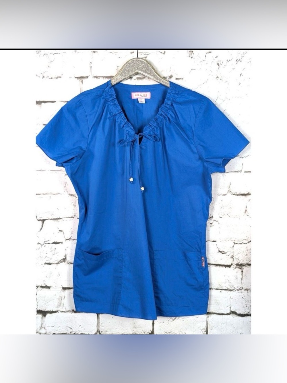 koi Royal Blue Scrub Top with Pockets